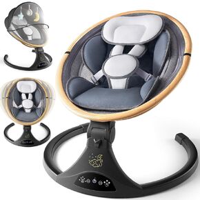 Baby Swing Infant Swings for Newborns, Electric Swing for Baby to Toddler with 5 Sway Speeds,5-Point Harness,3 Seat Positions (Gray)