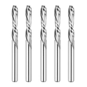 SpeTool Downcut CNC Bit 1/8 Inch Cutting Diameter 1/8 Inch Shank, Solid Carbide Spiral Router Bit Pluge Cut for Woodwoorking Inlay Engraving Tool