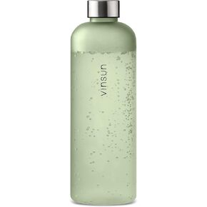 VINSUN Water Bottle 32oz Gray, Tritan, BPA Free, Leak Proof, Reusable, Carbonated, Lightweight Water Flask for Sports, Workout, Outdoor, School, Running, Travel, Work