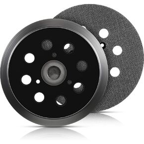 Mudder 5 Inch 8 Hole Replacement Sander Pad Sander Hook and Loop Replacement Sanding Pad Compatible with Makita BO5010, BO5030K, BO5031K, BO5041K (Black)