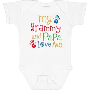 inktastic Grammy and Papa Love Me Baby Bodysuit