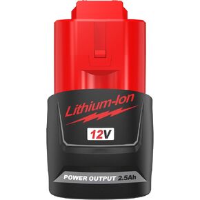 S SKSTYLE Original Replacement for Milwaukee M12 48-11-2425 12v Battery 2.5Ah Lithium Ion (Compatible with All Milwaukee 12-Volt Cordless Power Tools) 48-11-2401 48-11-2420