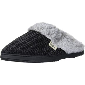 Dearfoams Women's Allison Fairisle Or Solid Chenille Knit Scuff Slipper