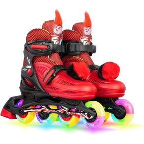 Crazy Skates Trolls Size Adjustable Inline Skates - Featuring Poppy or Barb from Trolls - Poppy | Pink (Size: Medium | 2-5)