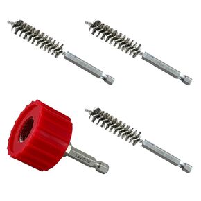 [4PC Bundle] 1.0-Inch Copper Pipe Cleaner Set for Power Drill, 1.0" Tube Cleaning Brush, Cleans Copper Pipes Tubes and Fittings for Soldering, w/ Stainless-Steel Wire Bristles & 1/4" Shank
