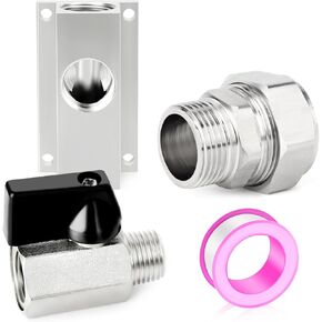 منفذ منفذ GASHER 1/2 بوصة NPT، لنظام أنابيب الهواء المضغوط 3/4 بوصة، وكتل الألومنيوم، 3/4 بوصة 0D-1/2 بوصة MNPT وصمام كروي 1/2 بوصة in Kuwait