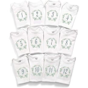 JumpOff Jo - Seize The Moment Baby Milestone Onesies, 1 Through 12 Bodysuit Set With Numbers, Newborn Essentials