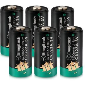 بطاريات ليثيوم CR123A، بطارية 123 3 فولت 1600 مللي أمبير في الساعة لنظام أمان المنزل للباب/النافذة/جرس باب إنذار للدخان غير قابلة لإعادة الشحن، 12 قطعة in Kuwait