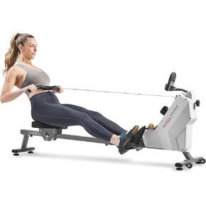 Sunny Health & Fitness Smart Silent Magnetic Rowing Machine with Aluminum Dual Slide Rail - Magnetic Resistance Rower Designed for Full-Body Workouts and Users up to 300 LB with Free SunnyFit App in Kuwait