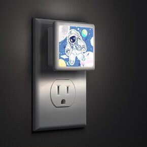 LOHAS Kids Night Lights Plug into Wall [2-Pack], Astronauts LED Nightlight for Boys, Dusk-to-Dawn Sensor, Nursery Plug in Night Light for Kids Room, Ideal Gift for Children, Bedroom Décor