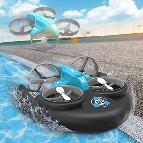 Toys for Boys Age 8-12-13, 3 in 1 Water Land and Air RC Boat RC Car, 2.4 GHz High Speed Remote Control Boat Car, Kids Drone 360° Spin and Flip, RC-Hovercrafts Pool Toys Outdoor Toys Boy Gift Ideas