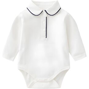 100% Organic Cotton Soft Baby Romper Jumpsuits for Boys and Girls Unisex, Long Sleeve, 0-24 Months