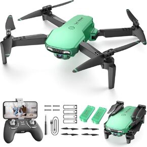 Drones for Kids with Camera - Remote Control Helicopter Toys Gifts for Boys Girls, 1080P HD FPV Mini Drone for Adults, RC Quadcopter with One Key Start/Land, Altitude Hold, Gesture Selfie, 2 Batteries, Silver