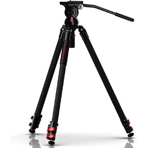 IFOOTAGE Gazelle TC7 Carbon Camera Tripod, Professional Video Tripod 3 Sections with Quick Release Handle,Komodo K5S Video Fluid Head for Professional Photographyand Video Production(suit