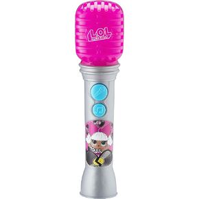 eKids LOL Surprise OMG Remix Toy Microphone for Kids with Built in Music and Flashing Lights, Musical Toy Designed for Fans of LOL Surprise Toys for Girls Pink Small