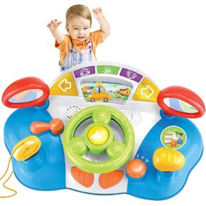 Toddler Steering Wheel Toy Baby Musical Toy for Toddler 1-3 Years Old, Boy & Girls Toddler Learning Educational Steering Wheel Toy with Light and Sound for Preschool Kids