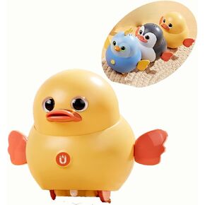 Crawling Music Toy for Toddles Kids, Animal Duck Chicken Penguin Toys for 3 4 5 6 7 8 Girls Boy Early Learning Moving Magnetic Toys for 9-12 12-18 Walkling Toy 36 Months Old Music Development