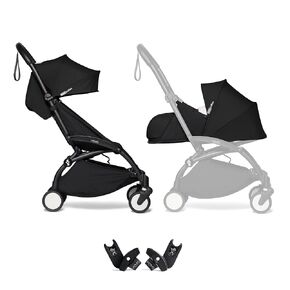 YOYO2 Stroller, 0+ Newborn Pack (Black) & Car Seat Adapters - Includes Black Frame & Black 6+ Color Pack - Suitable for Children Up to 48.5 Pounds