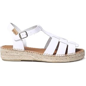 Toni Pons® Emma Sandals for Women – Ideal for Work and Leisure – Leather Construction - Adjustable White Leather EU 41 (US Women's 9.5-10) M