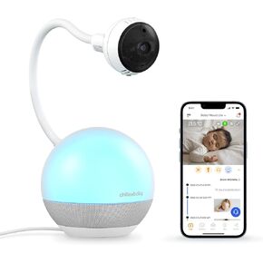 Chillax DM600 Baby Mood Lite - Smart Baby Monitor with Night Light, Temperature Sensor - Sleep Monitor with HD Camera, Soothing Sounds & Lullaby - Wi-Fi Remote Access, App-Compatible Device