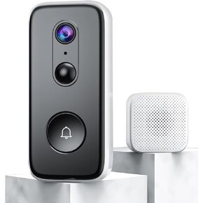JOOAN 2K Wireless Video Doorbell Camera Rechargeable No Subscription Cloud Storage(lifetime Free cloud), 2.4G WiFi Smart Doorbell for Indoor Outdoor 2 Way Audio Motion Detection Sound Alert Anti-Theft