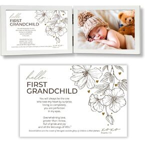 First Grandchild Gift for New Grandparents - Poetry Frame (White)