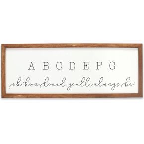 لوحة فنية جدارية لحضانة ABC من Open Road Brands - صورة حضانة حروف أبجدية حديثة كبيرة - ABCDEFG أوه، كم ستظل محبوبًا دائمًا in Kuwait