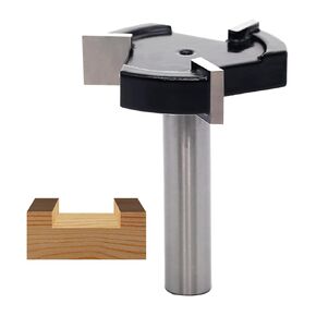 CNC Spoilboard Surfacing Router Bit 1/2 Shank - 3 Wings, 1-3/4" Cutting Dia, 1/2" Cut Height, Slab Flattening Router Bit, Wood Planing Bit/Planer Bit, for Flycutter/ Slab Leveler/ Rabbeting,by SICWOOD