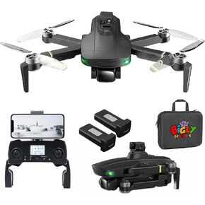 The Bigly Brothers GD93 Midnight Specter GPS Drone, 720 Degrees Obstacle Avoidance, Smart Return home, 4K Camera 1000m Range, 60mins Flight Time Below 249g, carrying case included