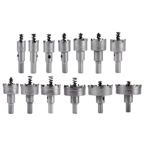 13PCS Bi Metal Hole Saw Kit with Drill Bits,Carbide Hole Saw Set for Thin Metal and Wood, 16 to 53mm Tungsten Carbide Tipped Hole