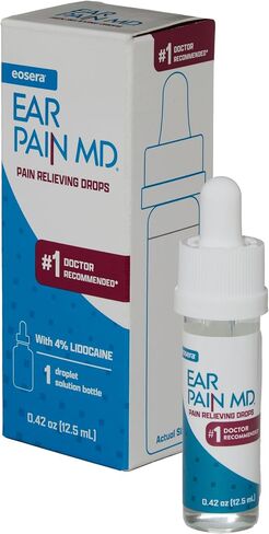 eosera® Ear Pain MD® - Pain Relieving Drops with 4% Lidocain 5mL | Drops for Ear Pain I Doctor Recommended | Fast-Acting | Temporary Pain Relief in Kuwait