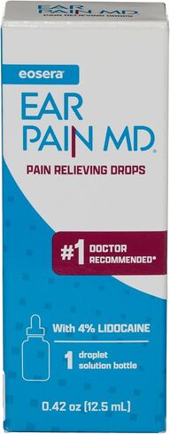 eosera® Ear Pain MD® - Pain Relieving Drops with 4% Lidocain 5mL | Drops for Ear Pain I Doctor Recommended | Fast-Acting | Temporary Pain Relief in Kuwait