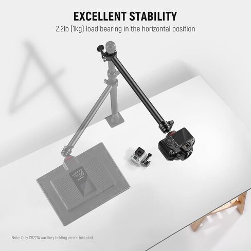 Neewer Overhead Desk Mount with Phone/Tablet Holder Compatible with iPhone Samsung Kindle, Two Section Adjustable Ball Head Boom Arm with for Camera, Live Streaming Vlogging Video, DS016 in Saudi Arabia