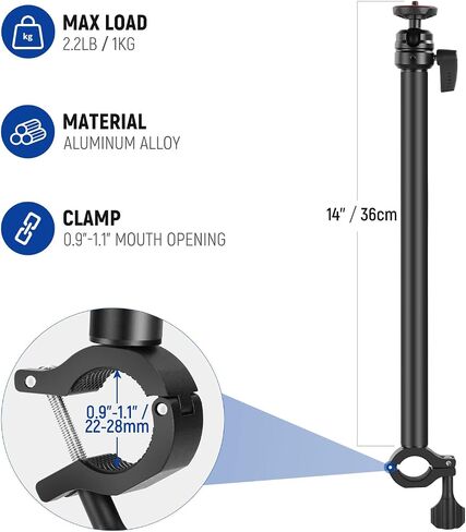 Neewer Overhead Desk Mount with Phone/Tablet Holder Compatible with iPhone Samsung Kindle, Two Section Adjustable Ball Head Boom Arm with for Camera, Live Streaming Vlogging Video, DS016 in Saudi Arabia