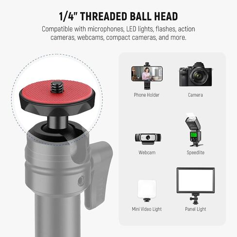 Neewer Overhead Desk Mount with Phone/Tablet Holder Compatible with iPhone Samsung Kindle, Two Section Adjustable Ball Head Boom Arm with for Camera, Live Streaming Vlogging Video, DS016 in Saudi Arabia