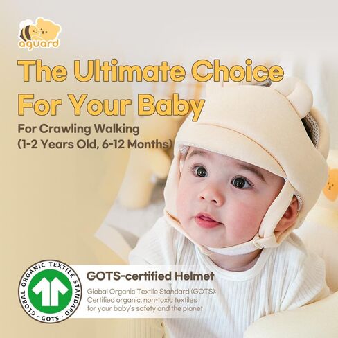 Organic Baby Head Protector- Baby Helmet GOTS Certified Cotton, Bunny, Adjustable & Ultra-Lightweight Head Protector for Crawling & Walking Infants, Toddlers, Baby Girl Pink in Saudi Arabia