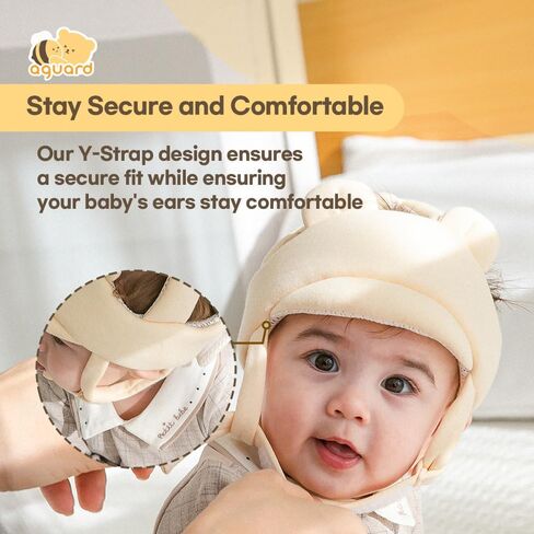 Organic Baby Head Protector- Baby Helmet GOTS Certified Cotton, Bunny, Adjustable & Ultra-Lightweight Head Protector for Crawling & Walking Infants, Toddlers, Baby Girl Pink in Saudi Arabia