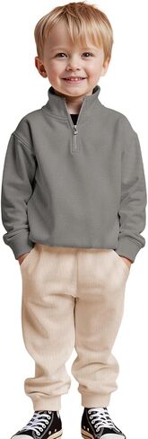 Toddler Baby Boy Clothes Outfits Waffle Knit Long Sleeve Solid Sweatshirt Tops+Pants Set 2pcs Fall Winter Sweatsuit in Kuwait