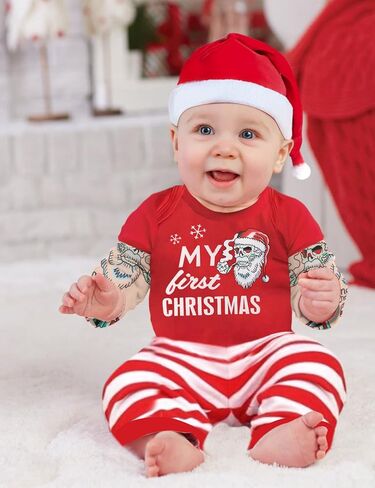 KANGKANG Baby Boy Christmas Outfit 3Pcs, Funny Christmas Romper + Pants + Hat in Saudi Arabia