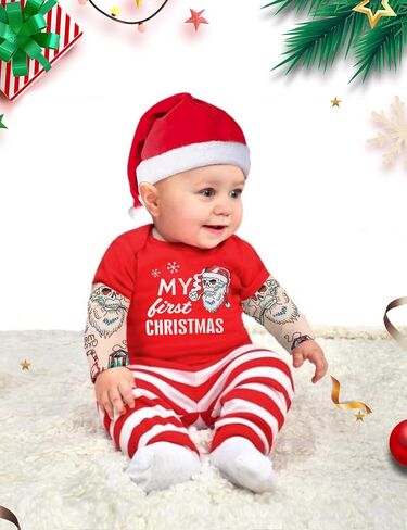 KANGKANG Baby Boy Christmas Outfit 3Pcs, Funny Christmas Romper + Pants + Hat in Saudi Arabia