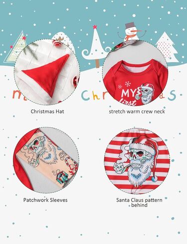 KANGKANG Baby Boy Christmas Outfit 3Pcs, Funny Christmas Romper + Pants + Hat in Saudi Arabia