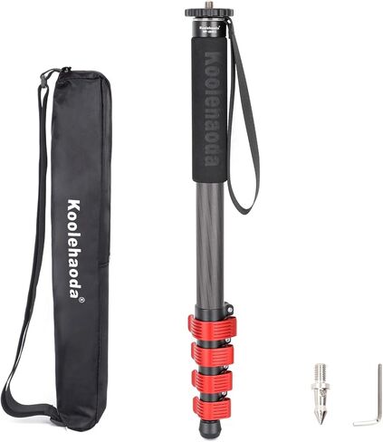 Koolehaoda Monopod for Camera Carbon Fiber Photography Monopod Unipod Stick 65" Lightweight & Compact Travel Monopod for DSLR Canon Nikon Sony Video Camcorder, Easy to Carry (MP-285EC) in Saudi Arabia