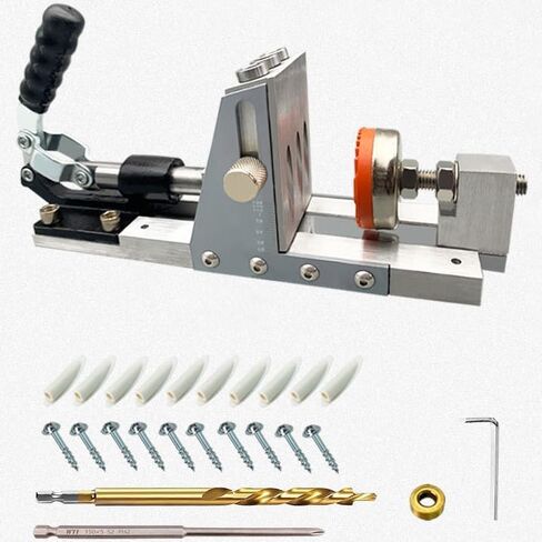 طقم رقصة ثقب الجيب، نظام رقصة ثقب الجيب المعدني المطور، رقصة احترافية متعددة الاستخدامات للمفاصل القوية، رقصة لولبية دقيقة للجيب، لمشاريع النجارة التي تصنعها بنفسك، أمسك القطعة بأمان in Kuwait