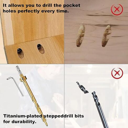 طقم رقصة ثقب الجيب، نظام رقصة ثقب الجيب المعدني المطور، رقصة احترافية متعددة الاستخدامات للمفاصل القوية، رقصة لولبية دقيقة للجيب، لمشاريع النجارة التي تصنعها بنفسك، أمسك القطعة بأمان in Kuwait