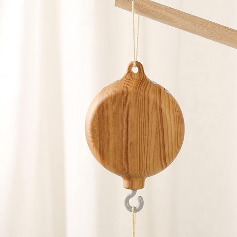 Crib Mobile Musical Box, HI BABY MONMENT Baby Rotary Mobile Crib,Imitation Wood Mobile Spinner for Crib 35 Lullabies Battery Operated with Rotating Hook Crib Mobile Motor,Volume Adjustable in Saudi Arabia