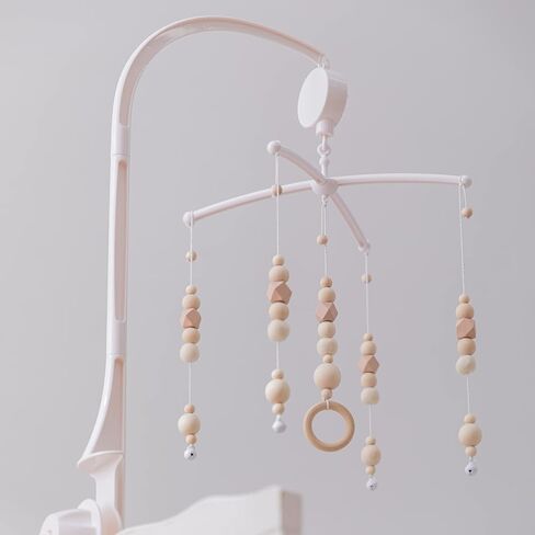 Crib Mobile Musical Box, HI BABY MONMENT Baby Rotary Mobile Crib,Imitation Wood Mobile Spinner for Crib 35 Lullabies Battery Operated with Rotating Hook Crib Mobile Motor,Volume Adjustable in Saudi Arabia