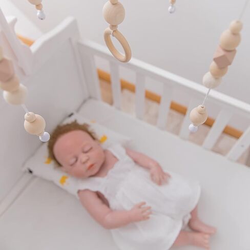 Crib Mobile Musical Box, HI BABY MONMENT Baby Rotary Mobile Crib,Imitation Wood Mobile Spinner for Crib 35 Lullabies Battery Operated with Rotating Hook Crib Mobile Motor,Volume Adjustable in Saudi Arabia