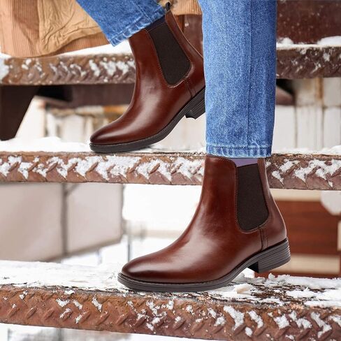 U-lite Womens Fall Winter Comfortable Stylish Leather Chelsea Ankle Boots Women Booties in Saudi Arabia