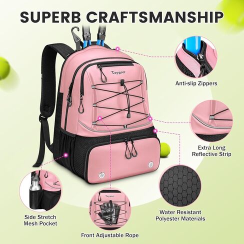 حقيبة تنس تايجير، حقائب ظهر للتنس للنساء والرجال، مضربين مع حجرة أحذية جيدة التهوية، حقيبة ظهر للتنس لمضارب التنس، مجداف كرة البيسبول، وغيرها من ملحقات التنس in Kuwait