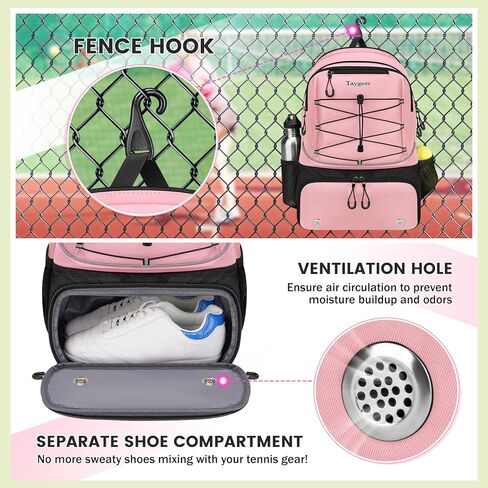 حقيبة تنس تايجير، حقائب ظهر للتنس للنساء والرجال، مضربين مع حجرة أحذية جيدة التهوية، حقيبة ظهر للتنس لمضارب التنس، مجداف كرة البيسبول، وغيرها من ملحقات التنس in Kuwait